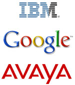 IBM, 구글, 어바이어 로고